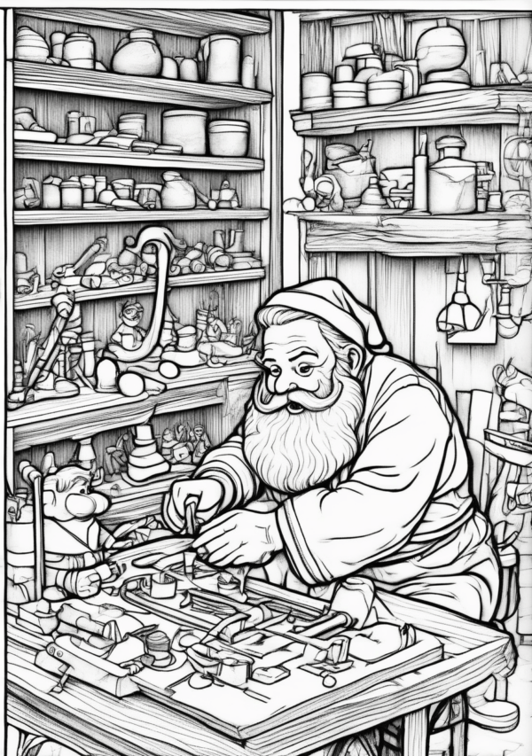 Christmas Workshop Coloring Book - Digital Download - 11 Pages - Image 2