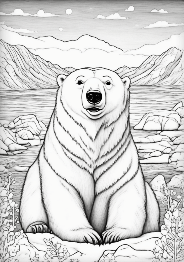 Christmas Coloring Book: Polar Bear Designs for Relaxation - 11 Pages - Image 4