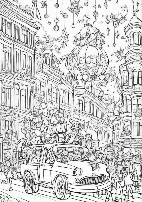 Christmas Scenes Digital Coloring Book - 11 Pages - Image 4