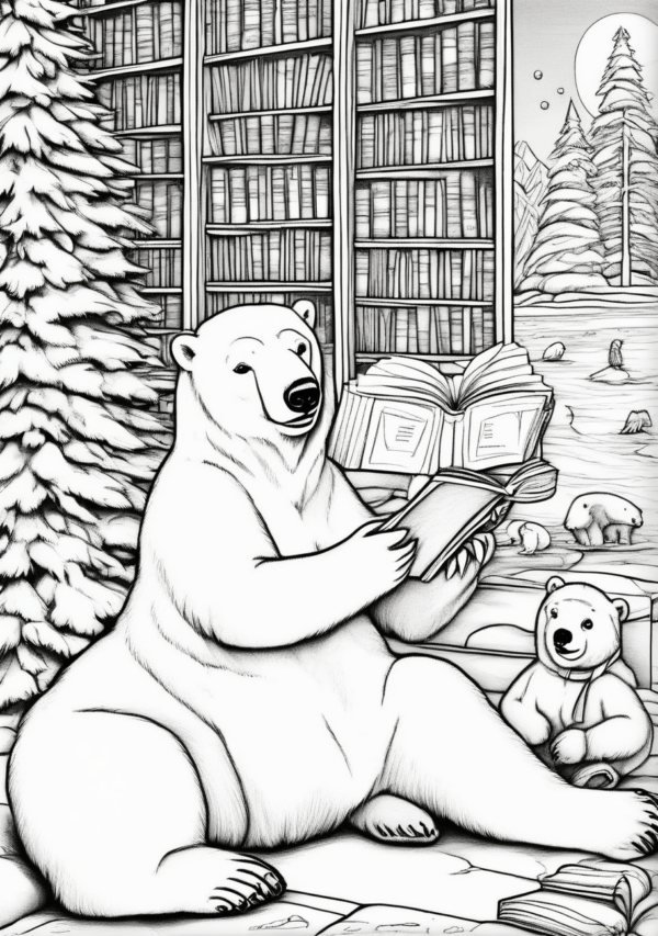 Christmas Coloring Book with Adorable Bears - 11 Pages - Image 2