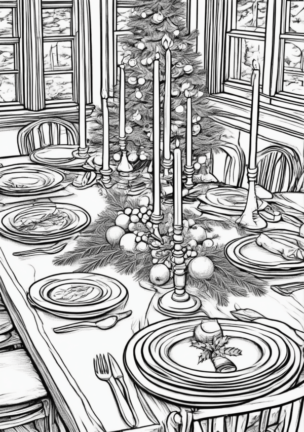 Christmas Coloring Book: Tranquil Holiday Scenes - 11 Pages - Image 3