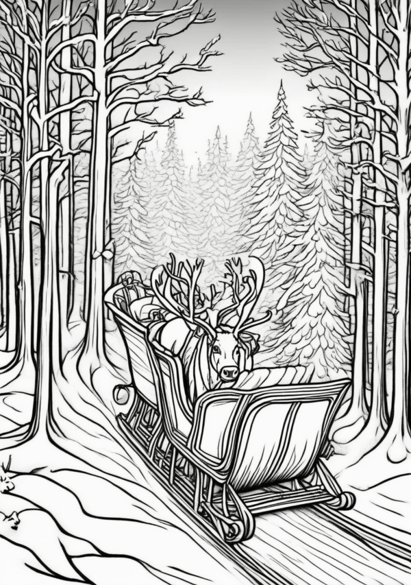 Christmas Wonderland Coloring Book Digital Download - 11 Pages - Image 4