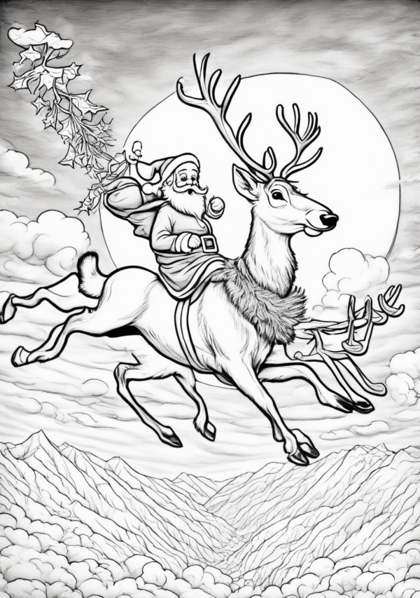 Christmas Reindeer Coloring Book - Unique and Intricate Designs - 11 Pages - Image 3