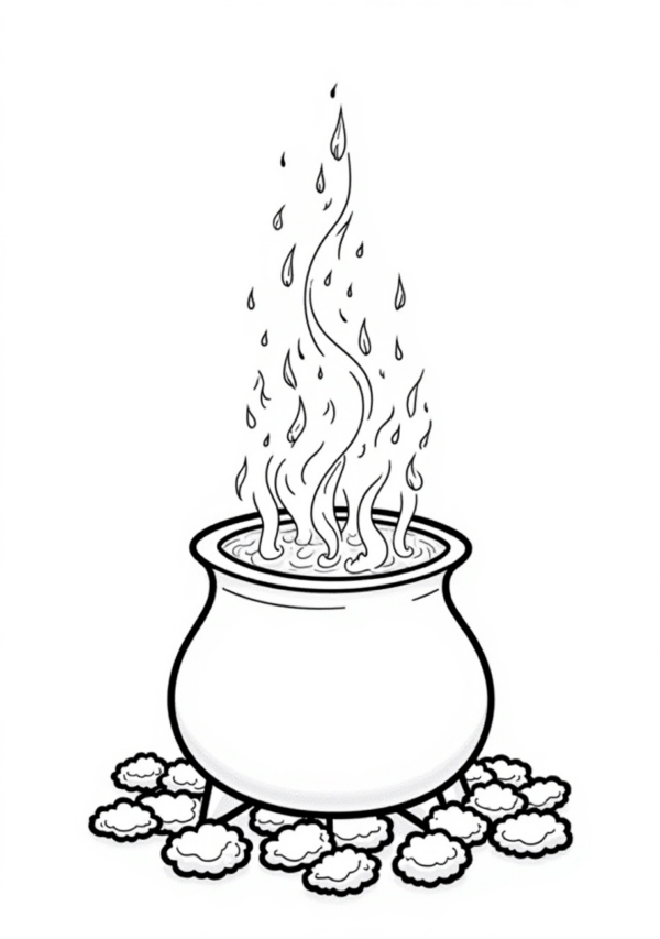 Halloween Cauldron Coloring Book Digital Download - 10 Pages - Image 3