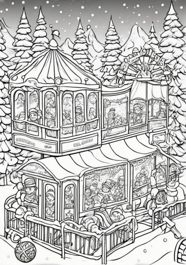 Christmas Magic Coloring Book Digital Download - 11 Pages - Image 3