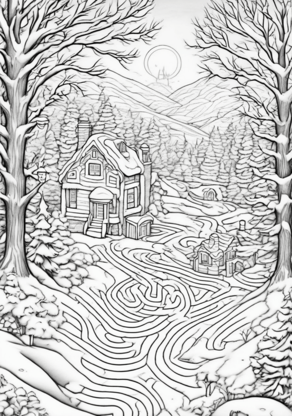 Christmas Wonderland Coloring Book - 11 Pages - Image 2