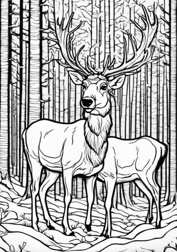 Unique Christmas Coloring Book - Reindeer Designs - 11 Pages - Image 2