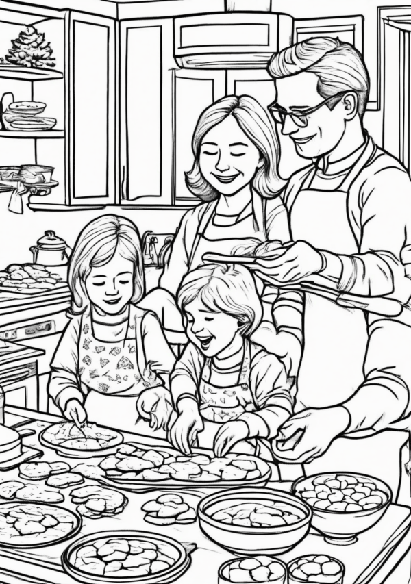 Christmas Family Moments Coloring Book - 11 Pages - Image 2