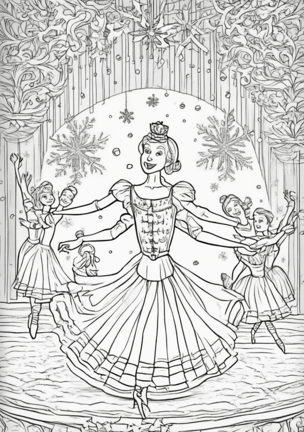 Christmas Ballet Coloring Book: Beautiful Festive Designs - 11 Pages