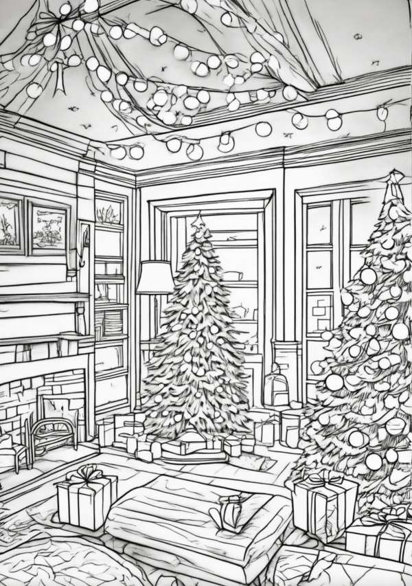 Christmas Wonderland Coloring Book - 11 Pages - Image 4