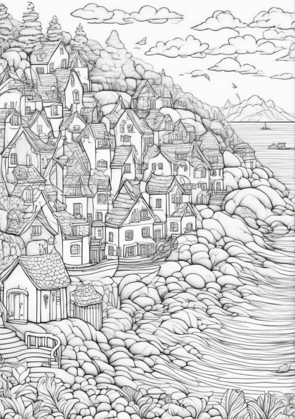 Christmas Coastal Coloring Book - Digital Download - 11 Pages - Image 3