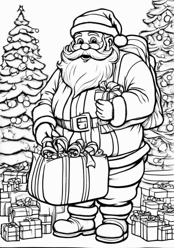 Christmas Coloring Book: Festive Santa Designs - 11 Pages - Image 3