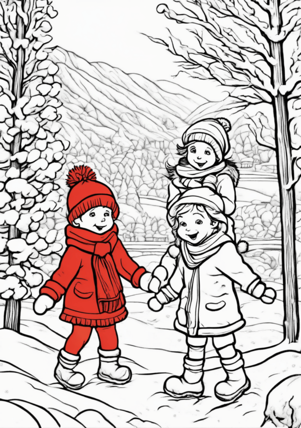 Christmas Coloring Book: Winter Kids Edition - 11 Pages - Image 2