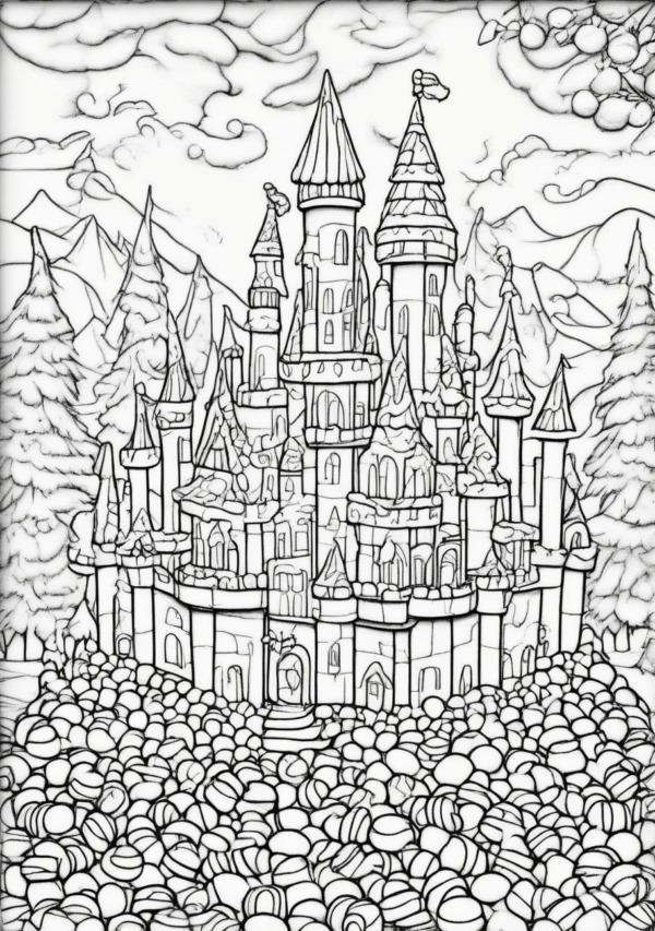 Magical Christmas Castle Coloring Book - 11 Pages - Image 4