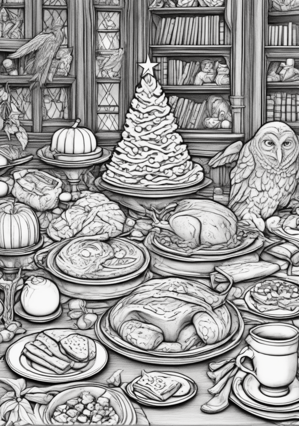 Festive Feast - Christmas Coloring Book Download - 11 Pages - Image 4