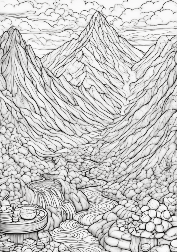 Christmas Mountain Coloring Book – Inspiring Digital Download - 11 Pages - Image 3