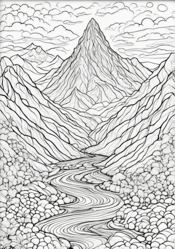 Christmas Mountain Coloring Book – Inspiring Digital Download - 11 Pages - Image 4