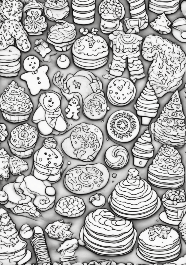 Christmas Coloring Book: Festive Cakes - 11 Pages - Image 3