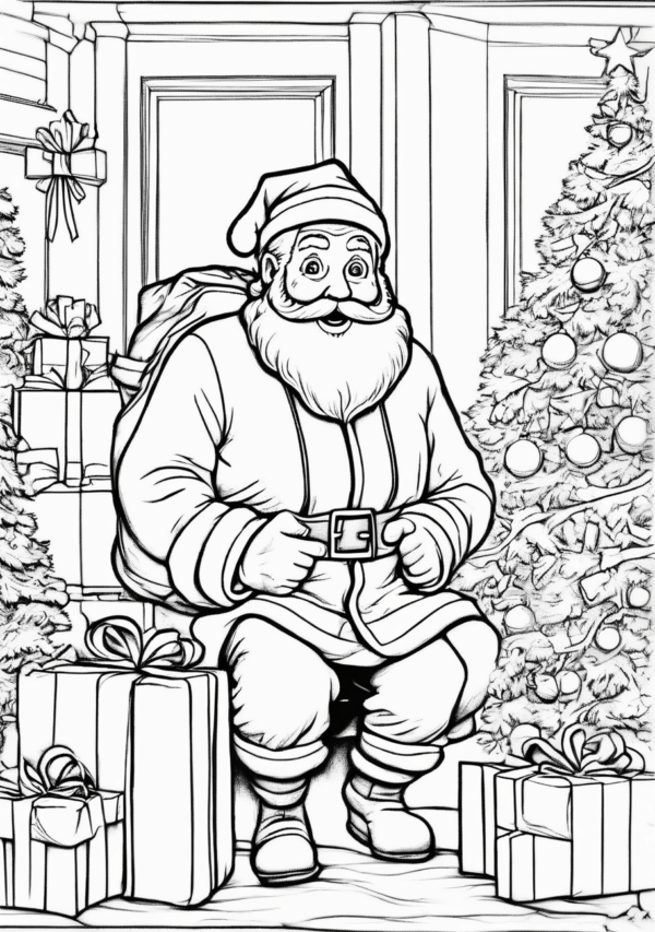 Christmas Coloring Book: Festive Santa Designs - 11 Pages - Image 4