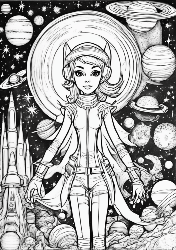 Space Elf Christmas Coloring Book | Digital Download - 11 Pages - Image 4