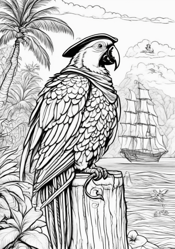 Intricate Christmas Parrots Coloring Book Digital Download - 11 Pages - Image 4