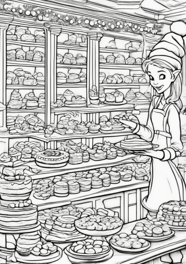 Christmas Bakery Coloring Book - 11 Pages