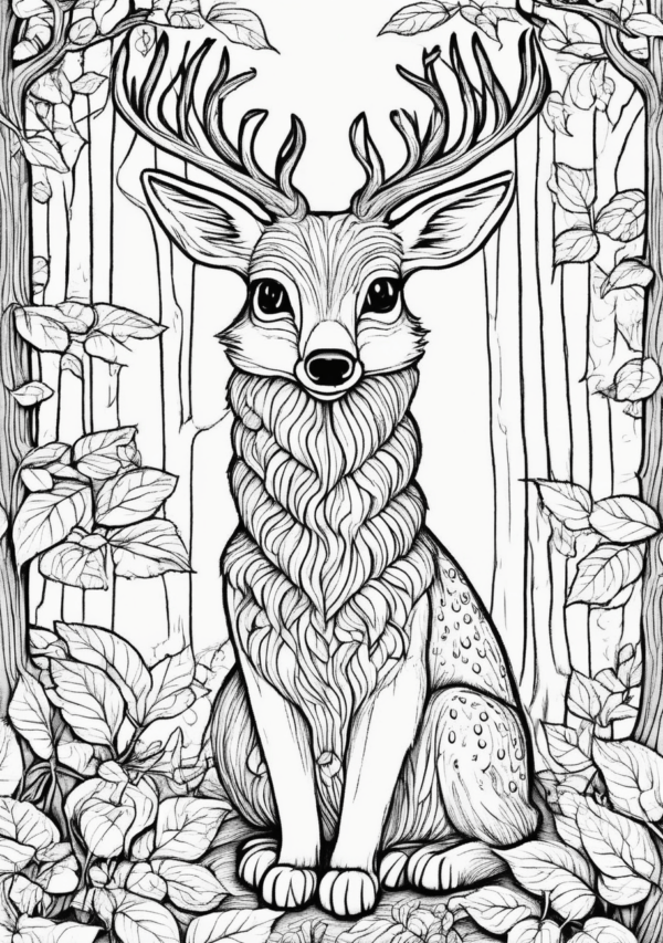 Christmas Coloring Book: Whimsical Woodland Creatures - 11 Pages - Image 3