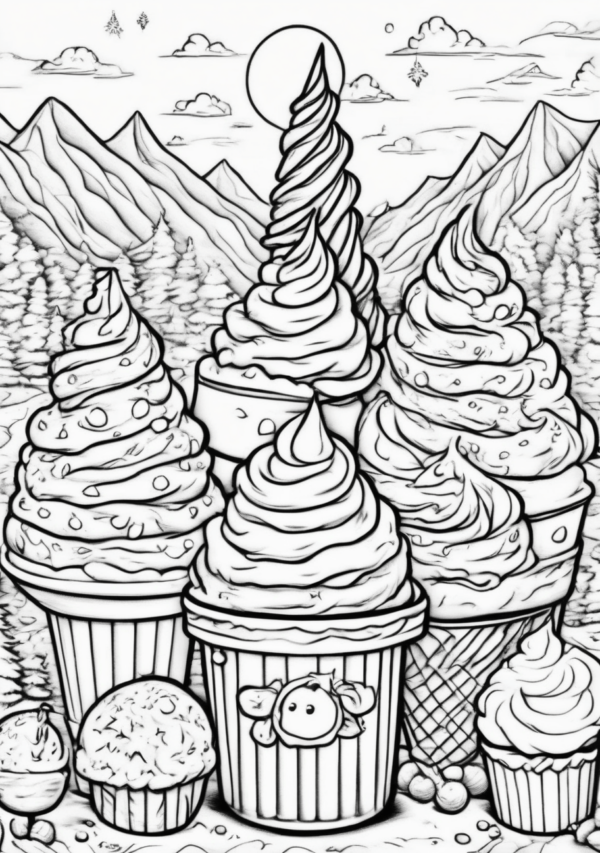 Christmas Dessert Wonderland Coloring Book - 11 Pages - Image 3