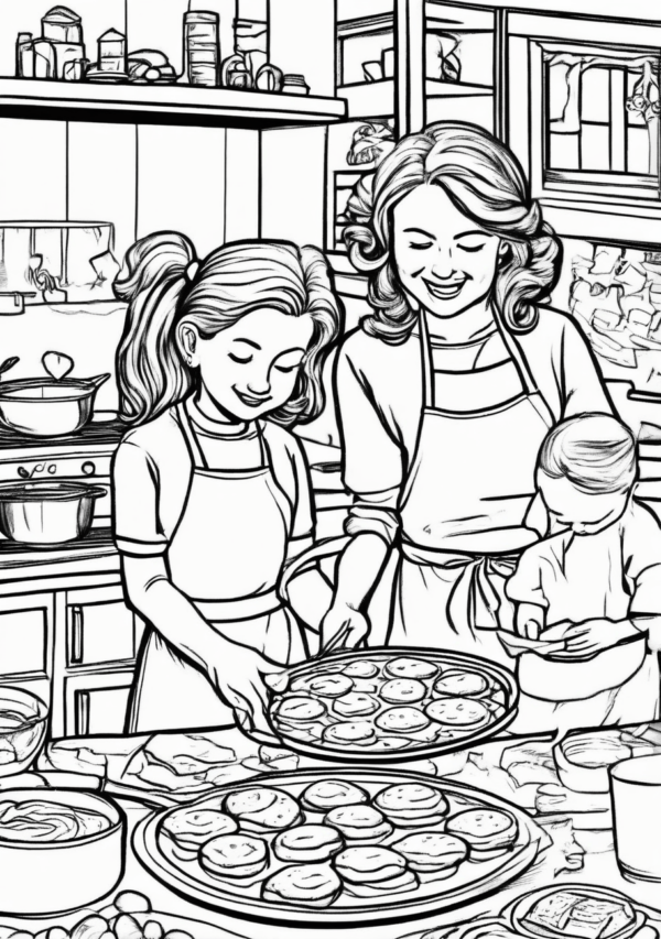 Christmas Family Moments Coloring Book - 11 Pages - Image 3