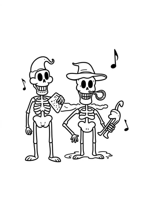 Halloween Skeleton Coloring Book: Creative Relaxation - 11 Pages