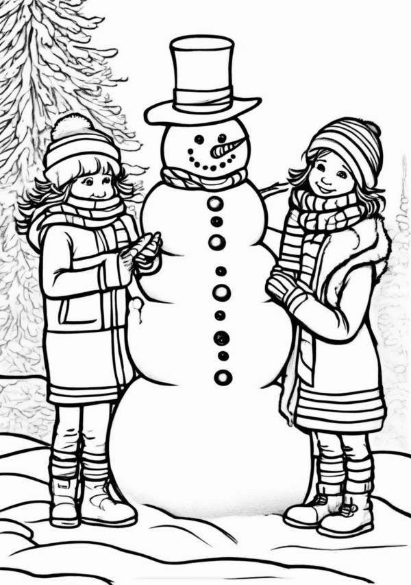 Christmas Coloring Book: Festive Snowman Scenes - 11 Pages - Image 2