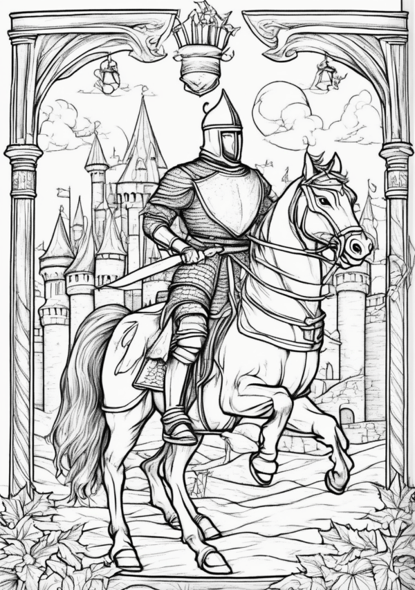 Medieval Knights Coloring Pages - 11 Pages - Image 4