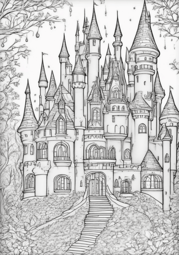 Christmas Castle Coloring Book for Peaceful Creativity - 11 Pages - Image 3