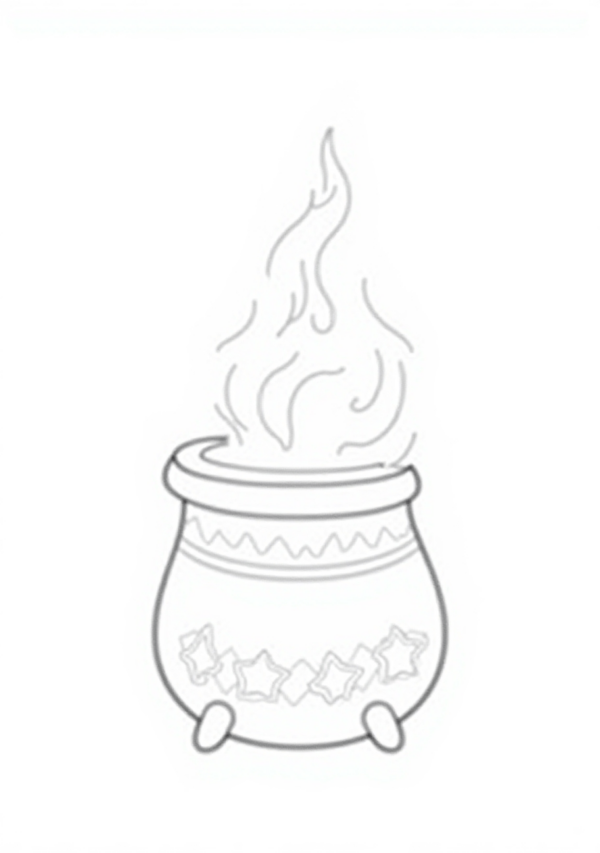 Halloween Cauldron Coloring Book Digital Download - 10 Pages - Image 4