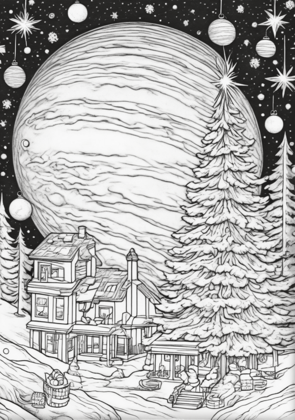 Christmas Celestial Coloring Book Digital Download - 11 Pages - Image 4