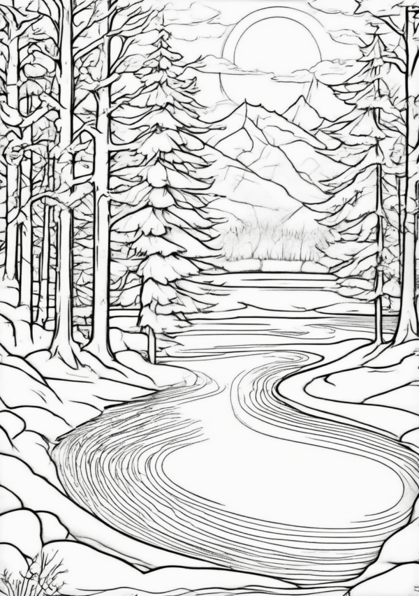 Christmas Coloring Book: Scenic Nature Designs - 11 Pages - Image 2