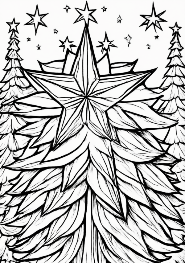 Christmas Star Coloring Book - Unique Digital Designs - 11 Pages - Image 3