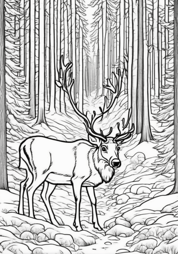 Unique Christmas Coloring Book - Reindeer Designs - 11 Pages - Image 3