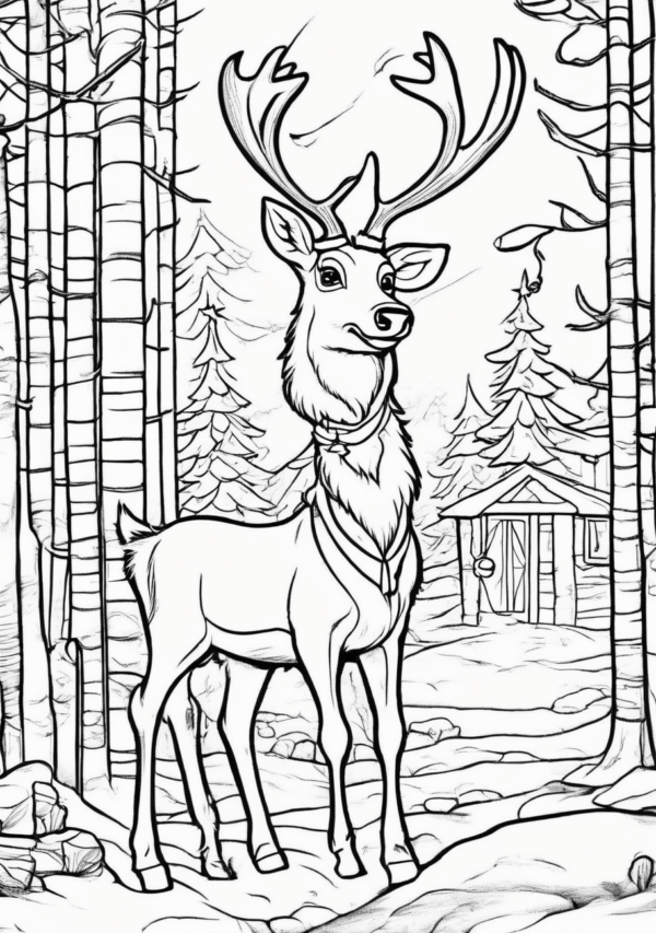 Enchanting Christmas Reindeer Coloring Book - 11 Pages - Image 2