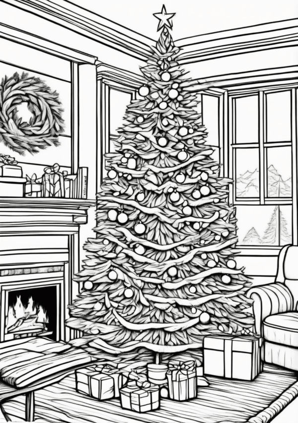 Christmas Tree Coloring Book - Beautiful Festive Designs - 11 Pages - Image 4