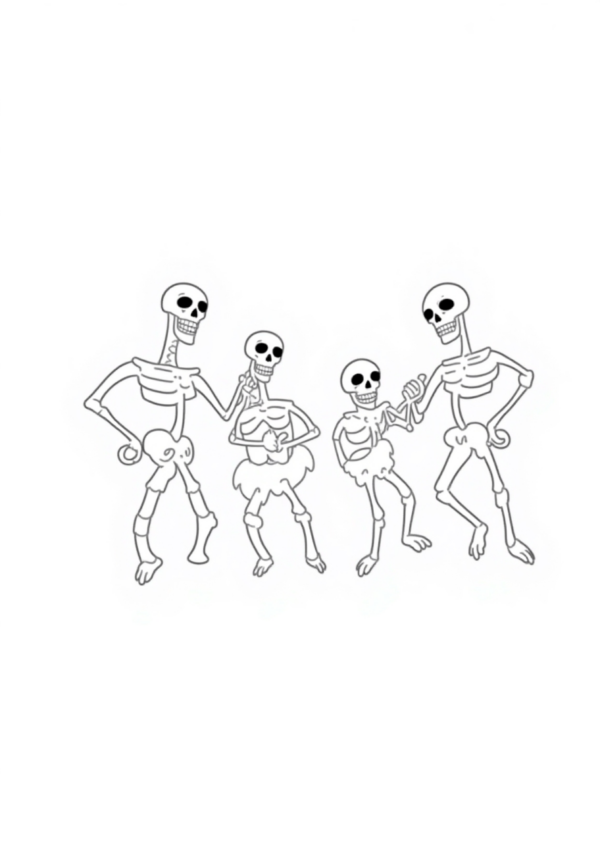 Halloween Skeleton Coloring Book: Creative Relaxation - 11 Pages - Image 2