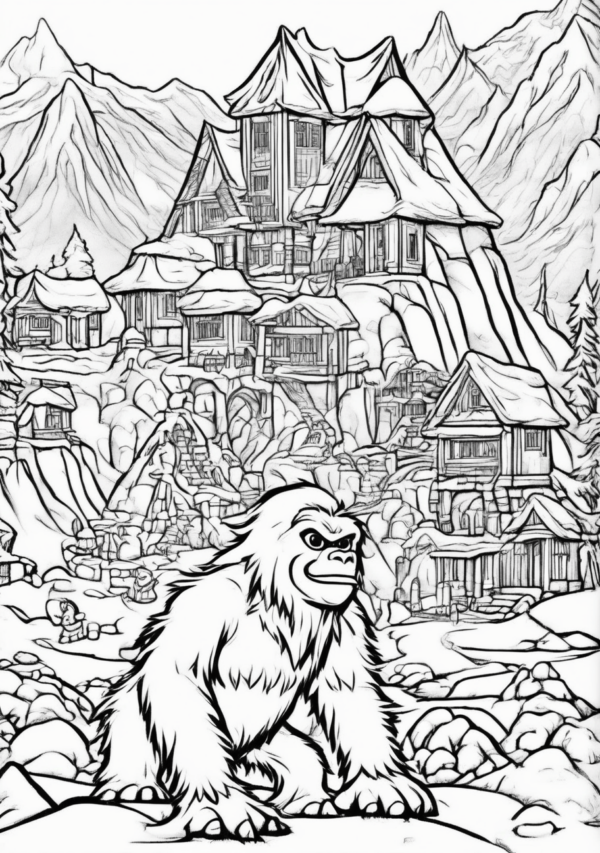 Christmas Coloring Book: Cozy Winter Village Scenes - 11 Pages - Image 2