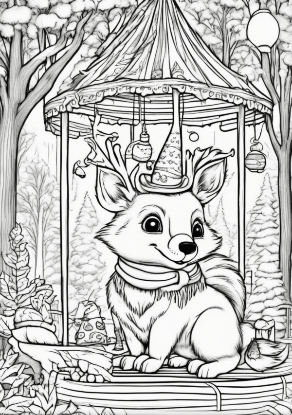 Christmas Animal Friends Coloring Book - 11 Pages - Image 2