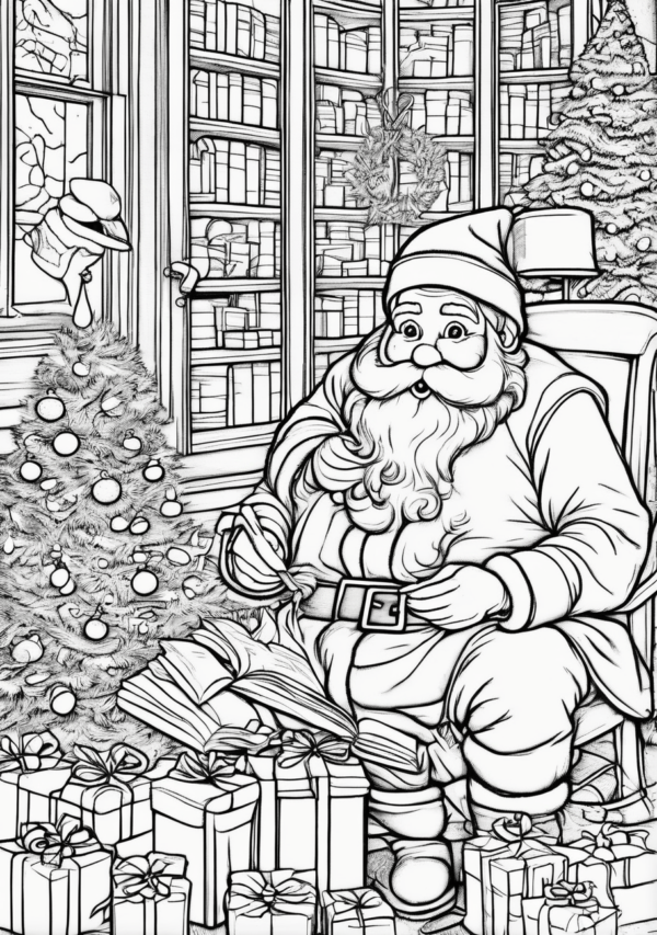 Christmas Coloring Book with Unique Santa Designs - 11 Pages