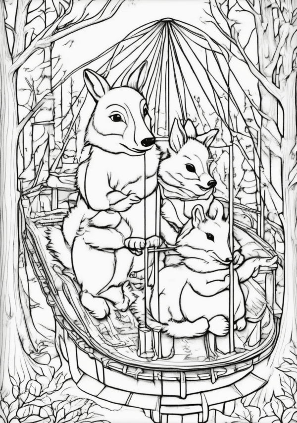 Christmas Animal Friends Coloring Book - 11 Pages - Image 3