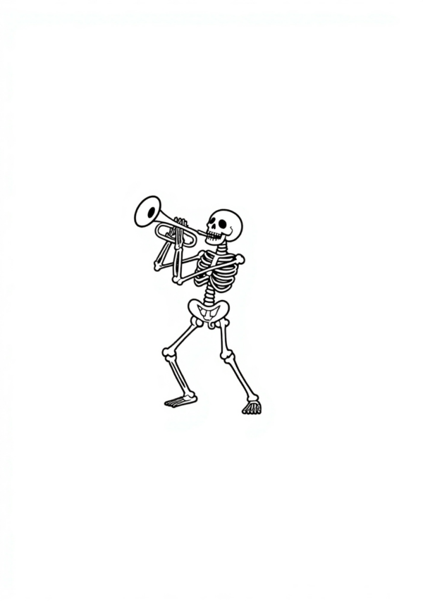 Halloween Skeleton Coloring Book: Creative Relaxation - 11 Pages - Image 3