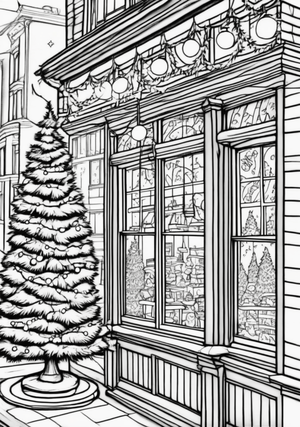 Christmas Shop Window Coloring Pages - 11 Pages - Image 2