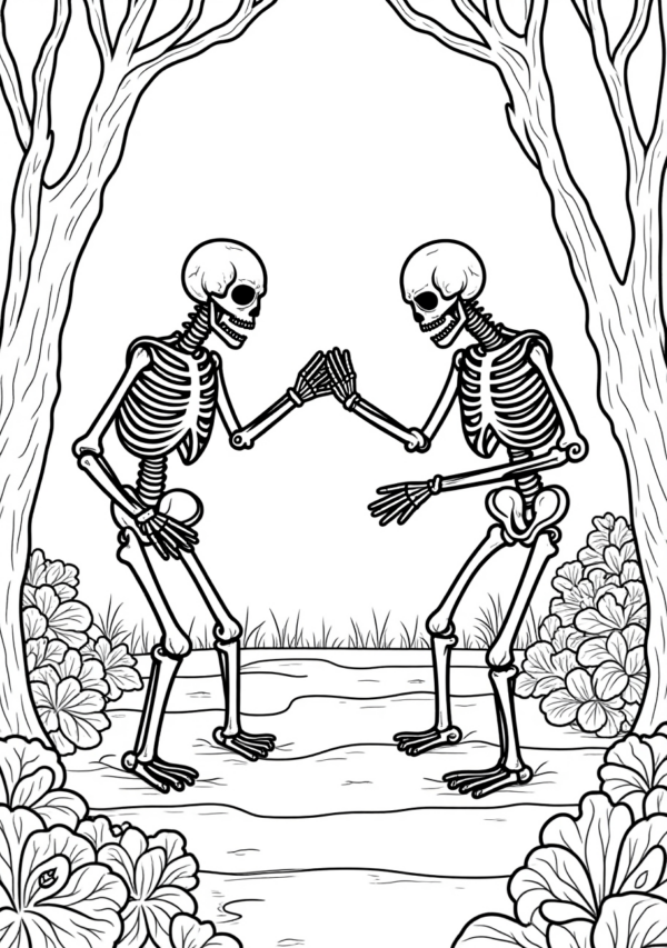 Creative Halloween Skeleton Coloring Book Digital Download - 11 Pages - Image 4