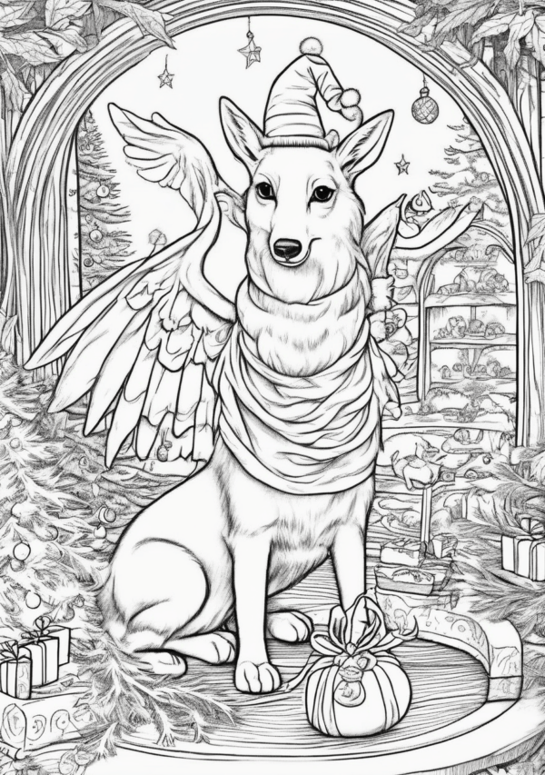 Christmas Magic Coloring Book: Nature and Fantasy Scenes - 11 Pages - Image 3