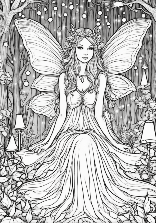 Christmas Fairy Coloring Book: A Calming Creative Outlet - 11 Pages - Image 3